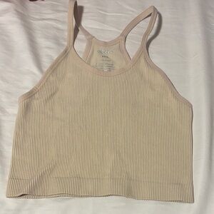 Amazon Essentials Ribbed Cream Crop Top